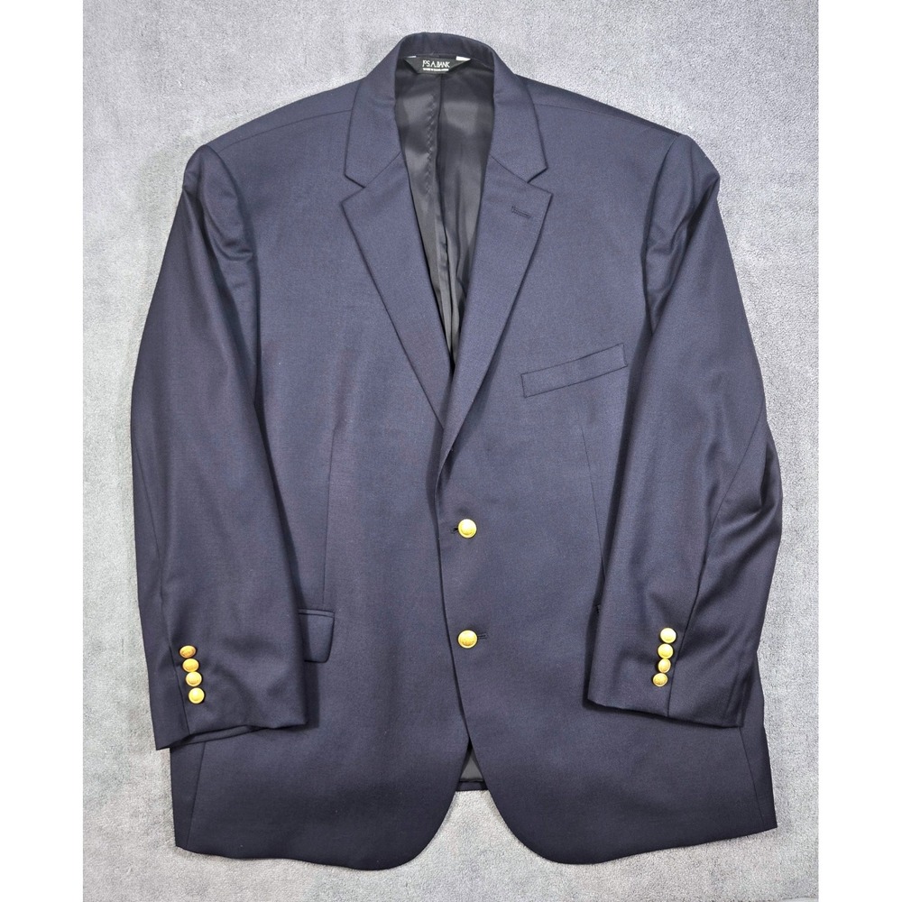 Jos A Bank Mens Navy Blue Traveler's Collection Wool Blazer Coat 50 Regular